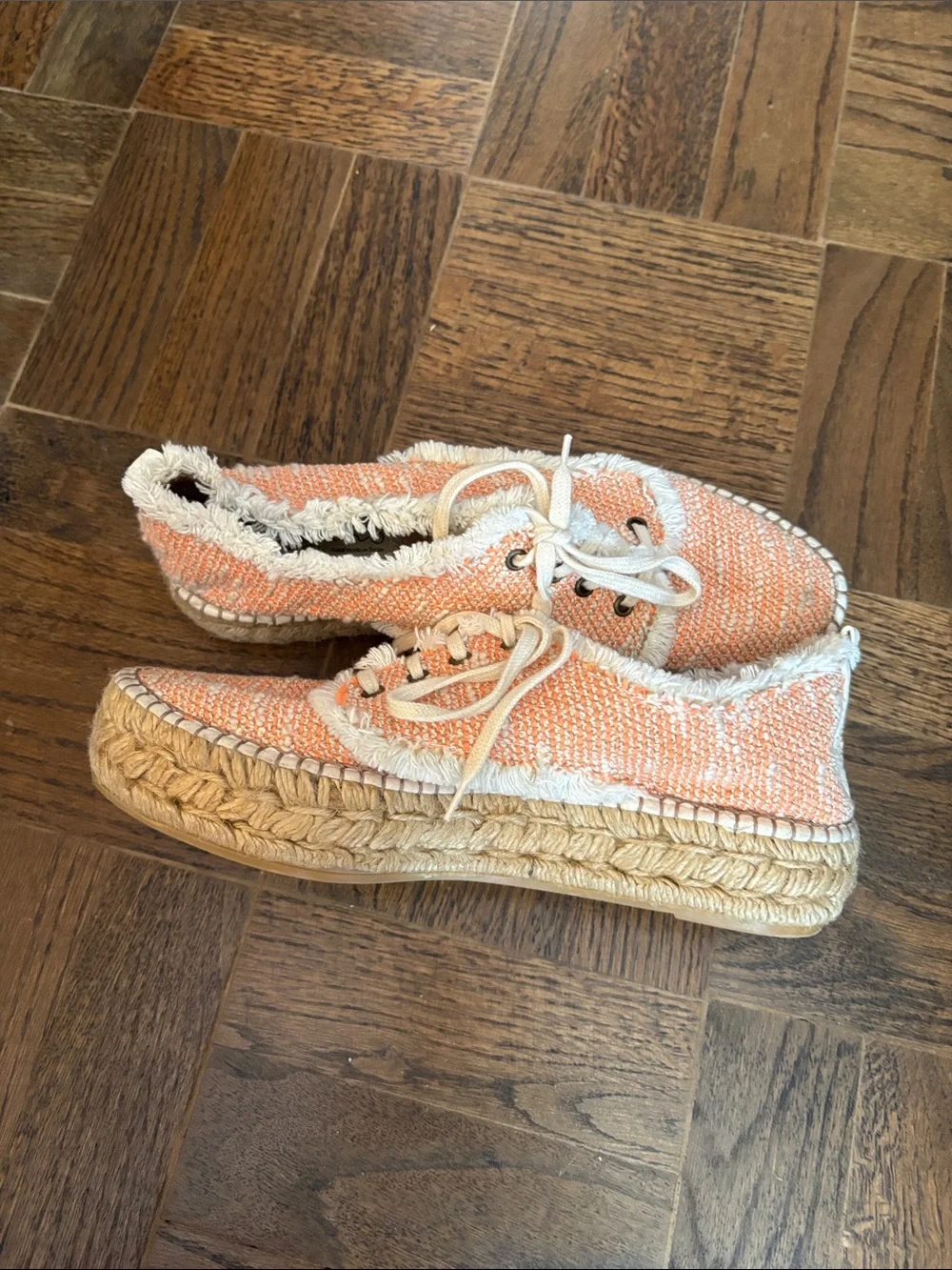 Handmade Espadrille Orange Sneakers - From Spain size 8